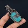 Tibetan Turquoise Pendant, 999 Copper Wire Wrapped Gemstone Jewelry, Handmade Pendant, For Thanksgiving