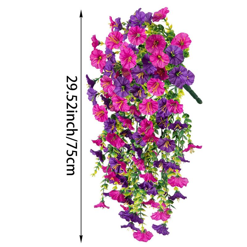 Искусственный цветок ипомеи Устойчивые к УФ-лучам Подвесные цветы Шелковая ипомея Сад Свадебное украшение Уличные подвесные растения