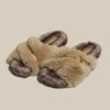 Fashion 2024 Winter Women Home Indoor Casual Slippers Female Flip Flops Fluffy Shoes Cross Design Slides Ladies Soft Warm Plush Slipper