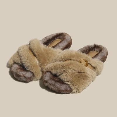 Мода 2024 года, зимние женские домашние повседневные тапочки, женские шлепанцы, пушистая обувь, перекрестные шлепанцы, женские мягкие теплые плюшевые тапочки