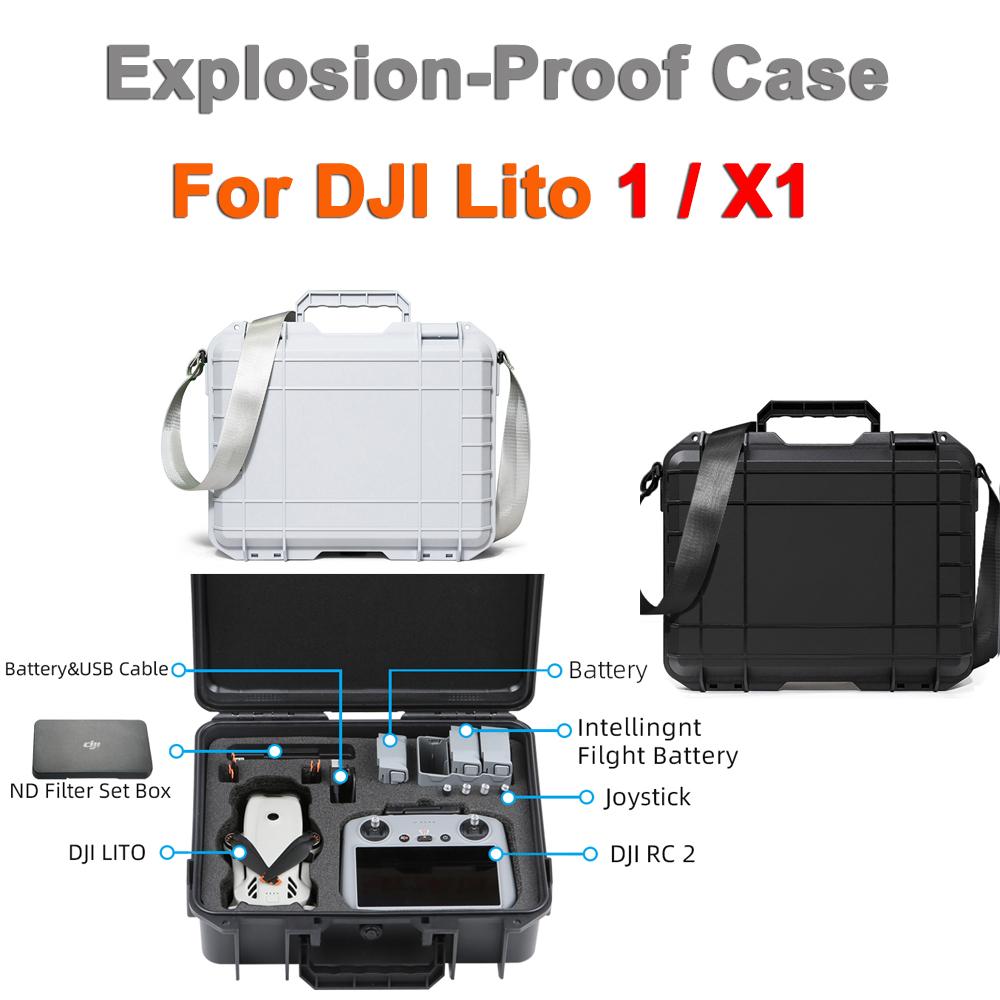 Взрывозащищенный защитный кейс для DJI Lito X1 / DJI Lito 1, пластиковый жесткий кейс, противоударная подкладка, с плечевым ремнем