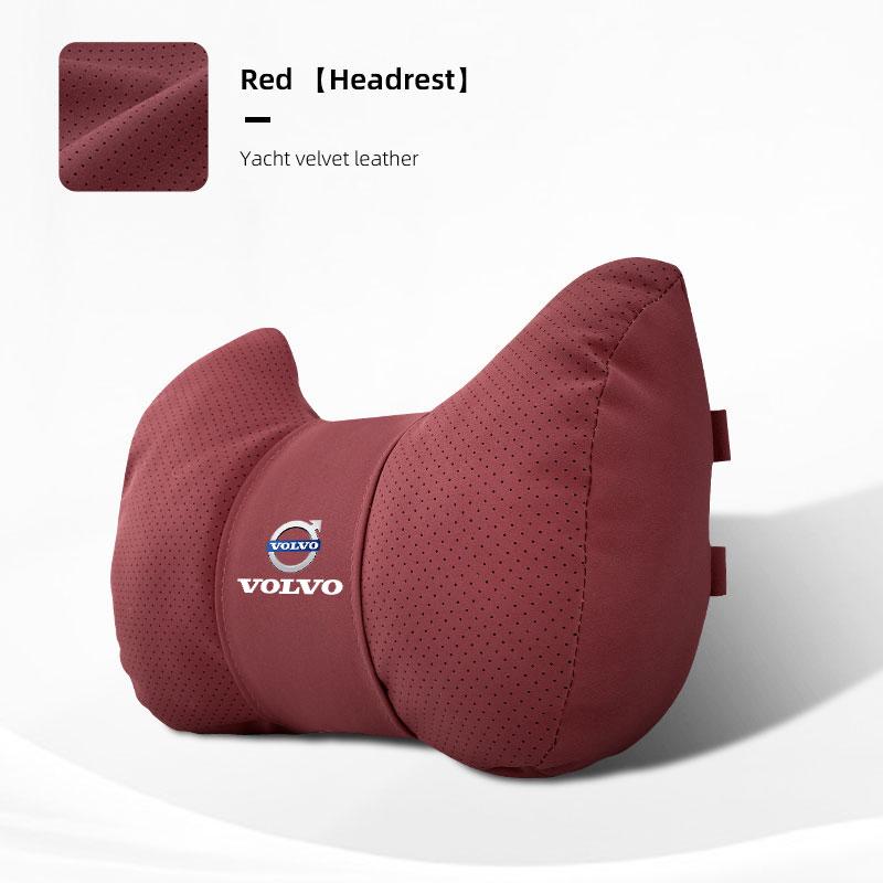 Leather Car Seat Headrest Waist Rest Comfort Neck Pillow Interior For Volvo Rdesign V60 V40 XC90 S60 XC60 V50 S90 XC40 EX90 S80L