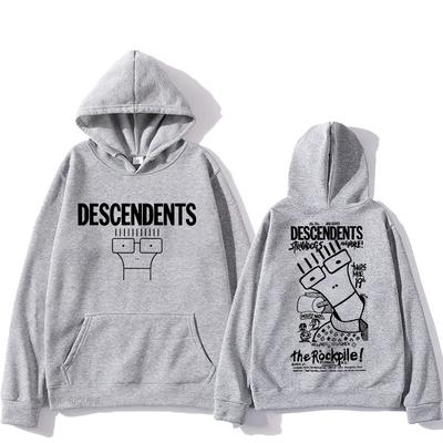 Descendents Худи с мультяшным принтом Харадзюку Повседневный Винтажный Свитшот Графическая печать Флисовая одежда Moletom Готика