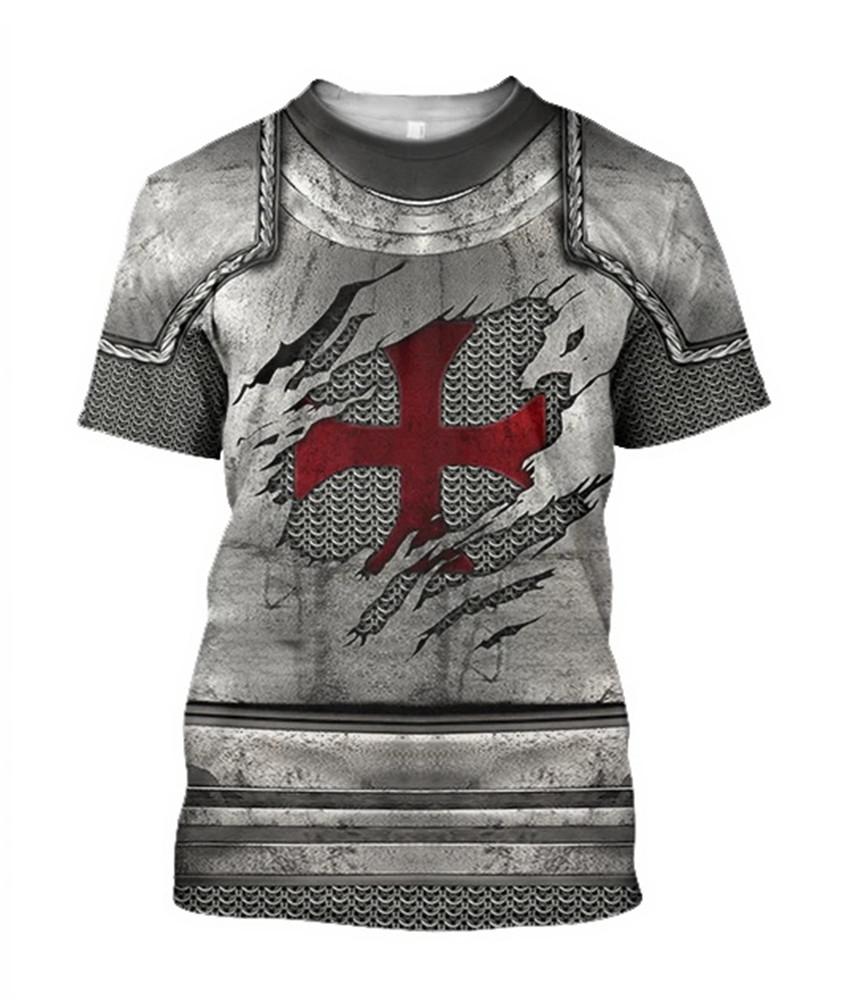 Tshirts Knight Medieval Armor 3D Print T Shirt Kids Round Neck Summer Fashion T-shirt Boy Girl Unisex Hip Hop Loose clothing