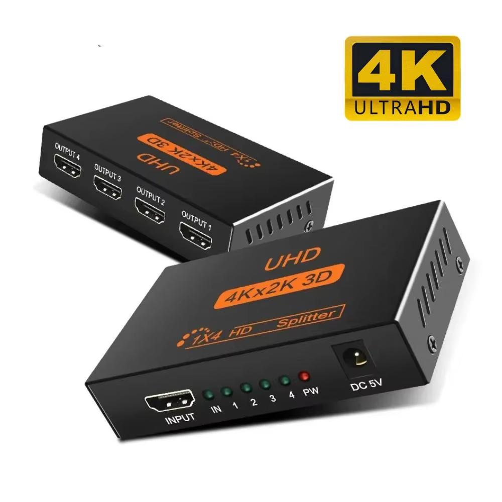 HDMI-совместимый сплиттер 1 в 4 выхода Full HD 4K Аудио Видео Сплиттер 1x4 HDMI Splitter Усилитель Адаптер Для HDTV DVD PS3 Xbox