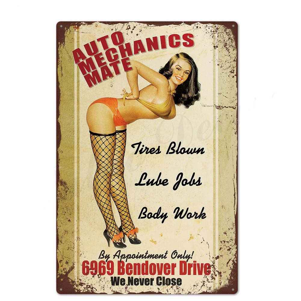 Оловянная вывеска в стиле пин-ап для девочек, металлическая винтажная сексуальная металлическая вывеска, настенный декор для бара, паба, клуба, человека, пещеры, ретро-вывески, покраска металла