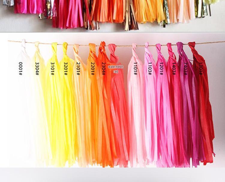 EU & US Romantic Wedding Room or Birthday Paper Tassel Curtain (35cm) DIY Festive Decoration