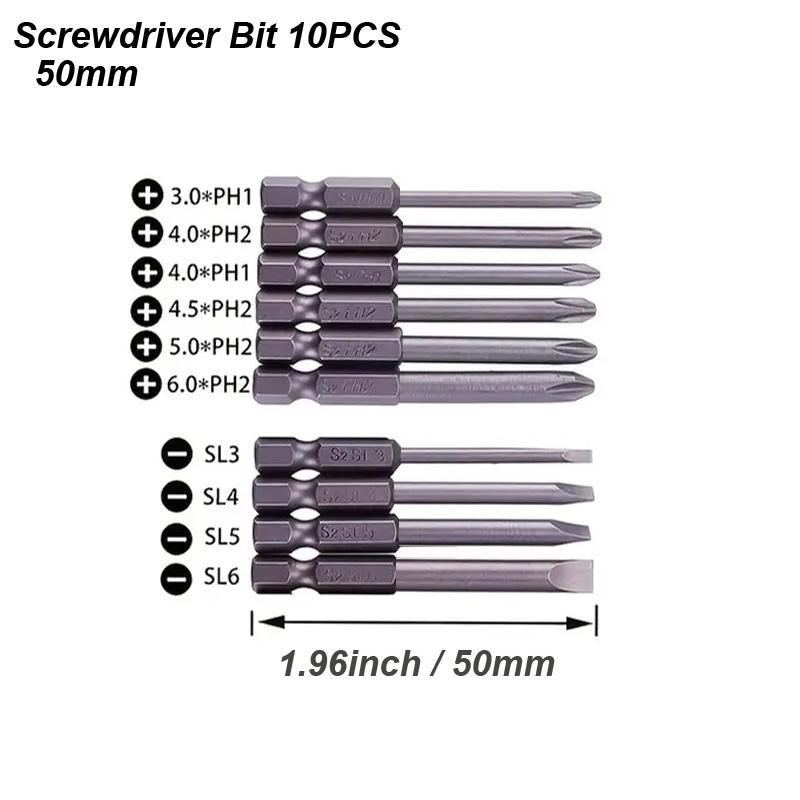 Набор магнитных отверток Phillips с шлицевым шлицем для дрели с шестигранным хвостовиком 1/4, набор наконечников для крестовой отвертки, прецизионный аксессуар для электроинструмента