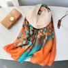Silk Scarf Fashion Neck Print Foulard Female Hijab Women Soft Warm Pashmina Beach Stoles Head Scarves Shawl Wrap Echarpe Bandana
