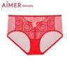 Aimer Women's Red Lace Mid-Waist Panties