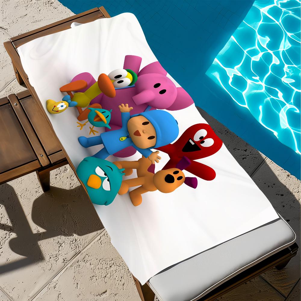 Милый мультяшный P-P-pocoyo-o Полотенце Пляжное Быстросохнущее Мягкое Бассейнные Полотенца Подарок для Путешествий Спортзал Душ Кемпинг спорт
