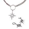 Мода Холодный Хип-Хоп Колючая Звезда Цепочка Ожерелье Панк Колючая Звезда Серьги для Мужчин Женщин Пентаграммы Цепочки на Шею Ювелирные Изделия