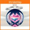 Angel Wings Heart Marine Design Glass Alloy Key Holder Keyring For Friends And Colleagues