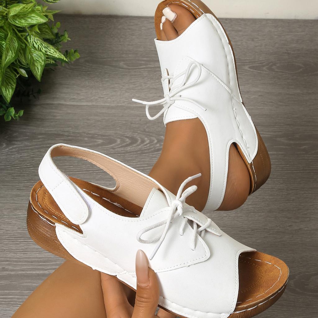 Сандалии в римском стиле Fishmouth с толстой подошвой, круглым носком, открытым носком, пляжные сандалии с открытым носком для лета