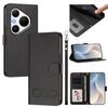 Happy Heart Pattern Magnetic Closure Vegan Leather Phone Case with Wrist Strap For Huawei Mate 60