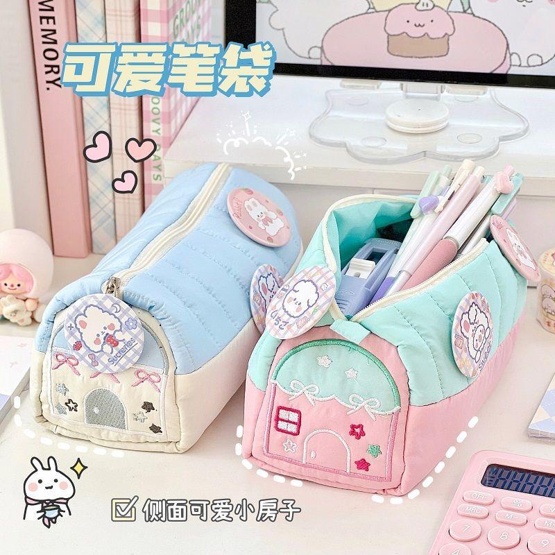 Пенал дизайн маленький домик милый маленький свежий пенал большой вместимости студенческая нишевая сумка для хранения
