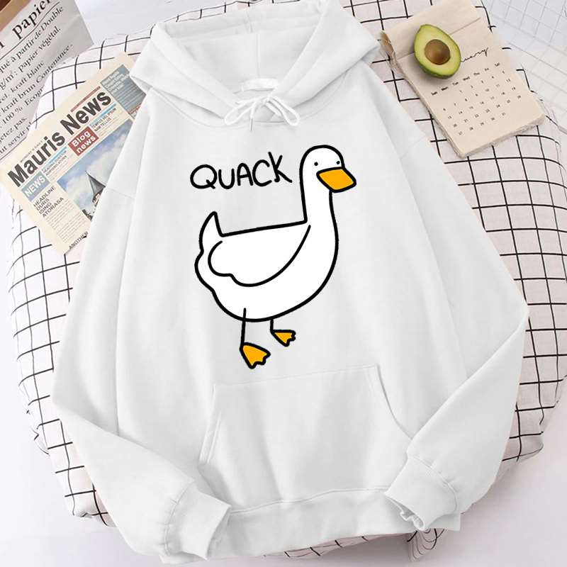 Cute Cartoon Duck Pattern Printed Hoodie Women Casual Fashion Hoodies Women Y2k Pullover Sweatshirt Oversized Unisex Clothes