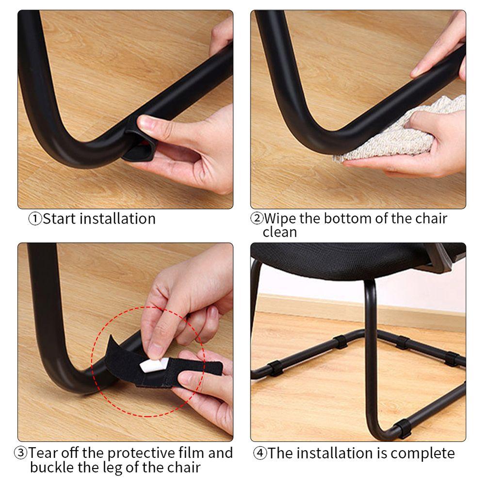 Glides Durable U Shaped Non-slip Anti-front Tilt Damper Stool Tube Caps Pipe Clamp Chair Leg Pad