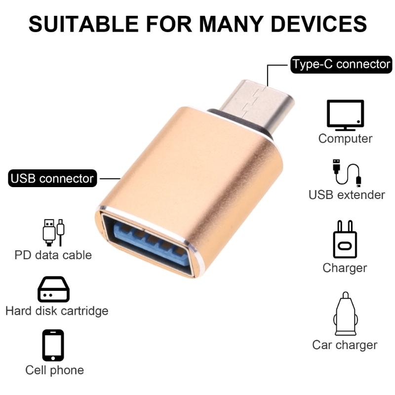 Портативный конвертер Type C в USB3.0, Кабель для быстрой передачи данных OTG, Зарядный кабель Type C для мобильных телефонов и периферийных устройств