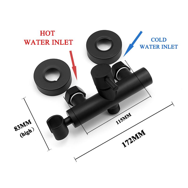 Brushed Gold Bathtub Faucet Set Brass Wall Mounted Hot and Cold Faucet Handheld Shower System Bathroom Shower Mixer Faucet