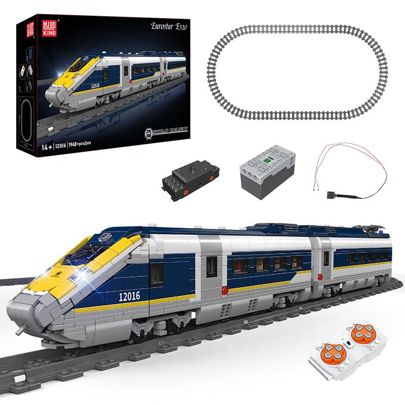 Mould King 12016 Технические игрушки Поезд Радиоуправляемый Eurostar E320 Конструктор Сборка Локомотив Набор Кирпичей Детский Рождественский Подарок