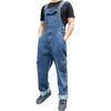 Men's Jumpsuit Men's Overalls Jumpsuit Large Size Strap Straight Blue Jeans With 7 Pockets