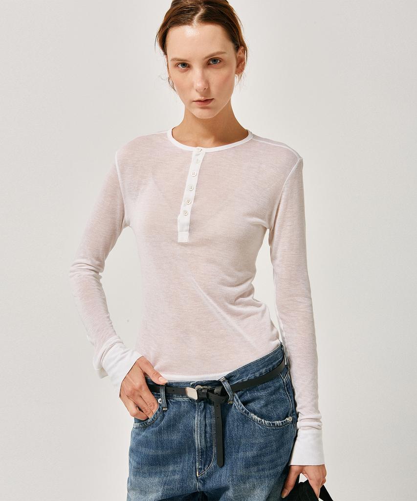LABELARCHIVE W Ove Wool-Blend Henley White