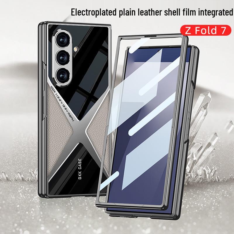 Защитный чехол из гальванизированной кожи для Samsung Z Fold7 - Противоударный, Тонкий и Прочный для мужчин