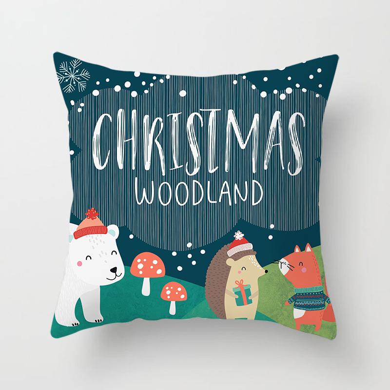 Cartoon Christmas Throw Pillow Set Santa Claus Sofa Gift Home Decor Pillowcase Christmas Gift Pillowcase