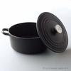 Le Creuset Cocotte Japonaise Cast Iron Enamel Pot, 24 cm, Matte Black, Gas, Induction, and Oven Compatible [Official Japanese Product]