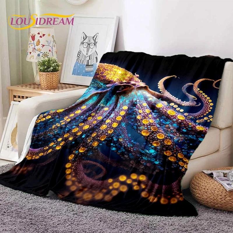 3D Подводный мир Морское дно Дельфин Мультфильм Мягкое фланелевое одеяло для кровати спальни дивана пикника, плед для отдыха на открытом воздухе