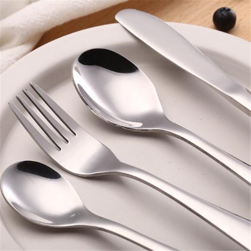 Stainless Steel Cartoon Bear Fork and Spoon Children Portable Tableware Table Knife Fork and Spoon Tea Spoon Gift Set