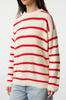 Women's Fashionable Stylish Sweater Black Wide Fit Couple Striped Knitwear Sweater