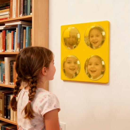 Зеркало-пузырь Акриловое сенсорное настенное зеркало для малышей Безопасный небьющийся дизайн Развивает зрительно-моторные навыки Интерактивная сенсорная игрушка