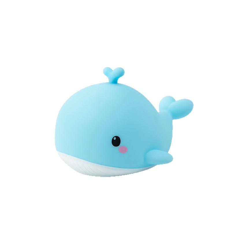 Китовый силиконовый ночник: USB-фонарик-нажимка для детской спальни - Идеальный спутник для сна и подарок на день рождения
