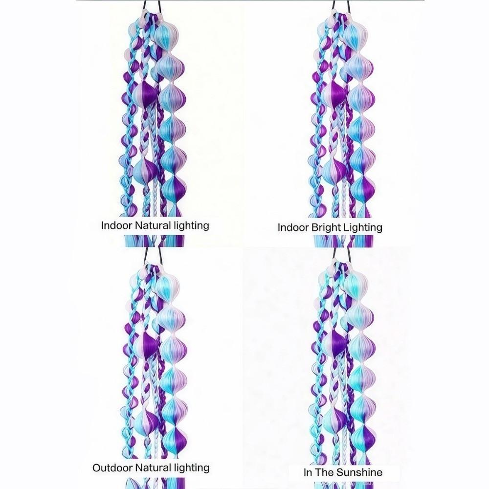 Multi-Color Lantern Bubble Twist Braid Long Gradient Hair Wrap Music Festival