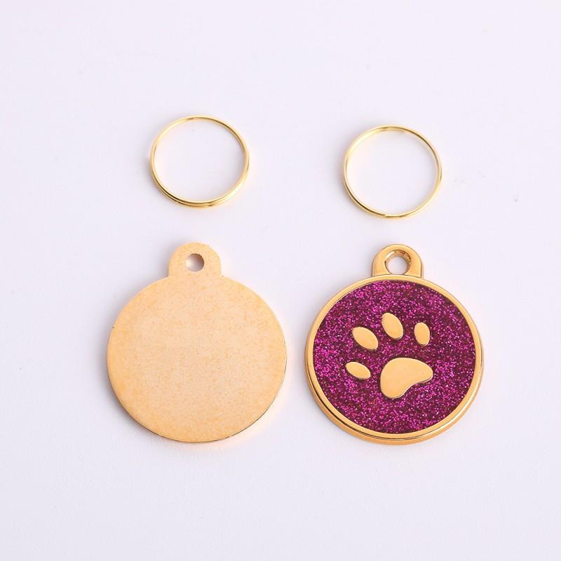 Бесплатной Пользовательский Идентификатор Собаки Именной Жетон Персонализированные Жетоны для Домашних Собак Жетоны для Кошек Против Потери Подвеска с Блестками в Виде Лапы Питомца Аксессуары для Ошейника Чихуахуа