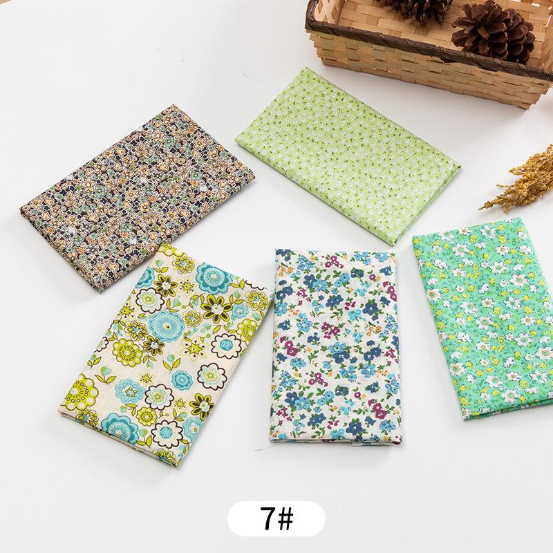 5pcs / Lot Printed Patchwork Cotton Fabric Doll Handmade Accessories Floral Fabrics for DIY