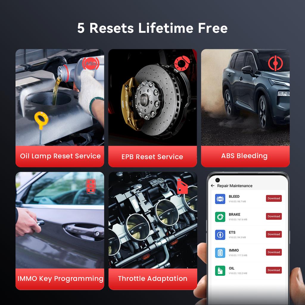 THINKCAR BD6 OBD2 Scanner Full System Car Diagnostics 5 Reset Services Diagnostic Tool Auto Read Clear Codes Car Scan Tool