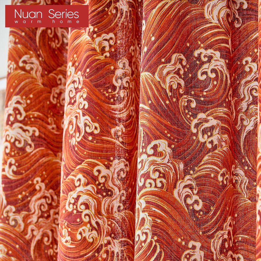 1 шт., популярные модные и универсальные японские хлопковые льняные шторы с кисточками и принтом для небольших окон, балконов, дома, серии Dceor Nuan