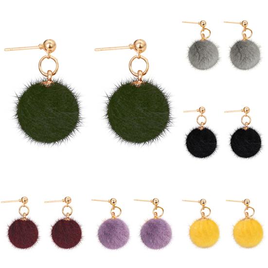 Женские зимние украшения Pom Ball Drop Подвеска Серьги-гвоздики с подвесками