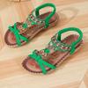 Bohemian Spring 2024 Rhinestone Flower Open-Toed Sandals for Outdoor Beach