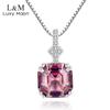 Women S925 Silver Necklace Silver Pendant Inlaid Brazil Morganite Aberdeen Fashionable Jewelry Women S925sterlingsilverring
