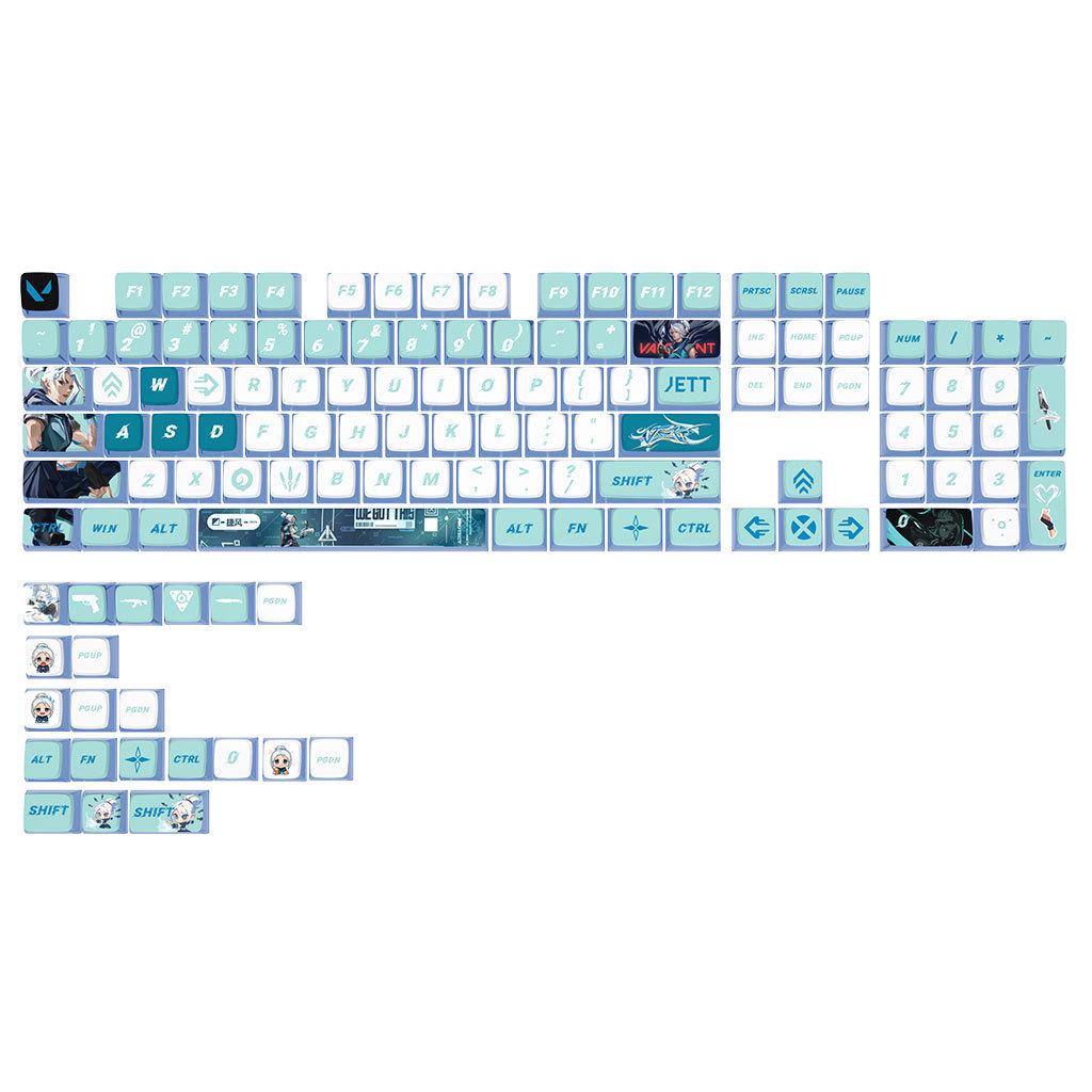 Jiefeng Профиль SA 125 клавиш PBT Сублимированные полупрозрачные колпачки для механических клавиатур