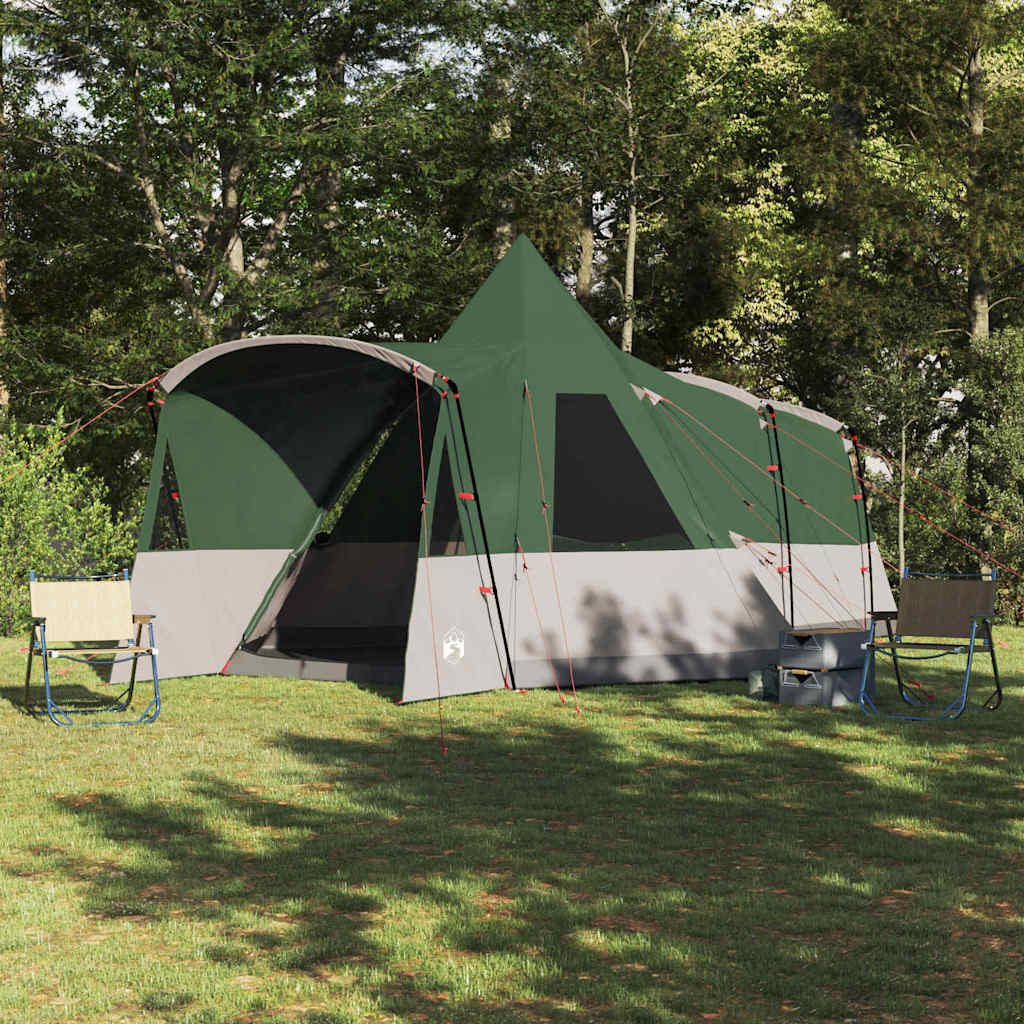 8 Person Teepee Tent with Roof Green 720 x 465 x 295 cm