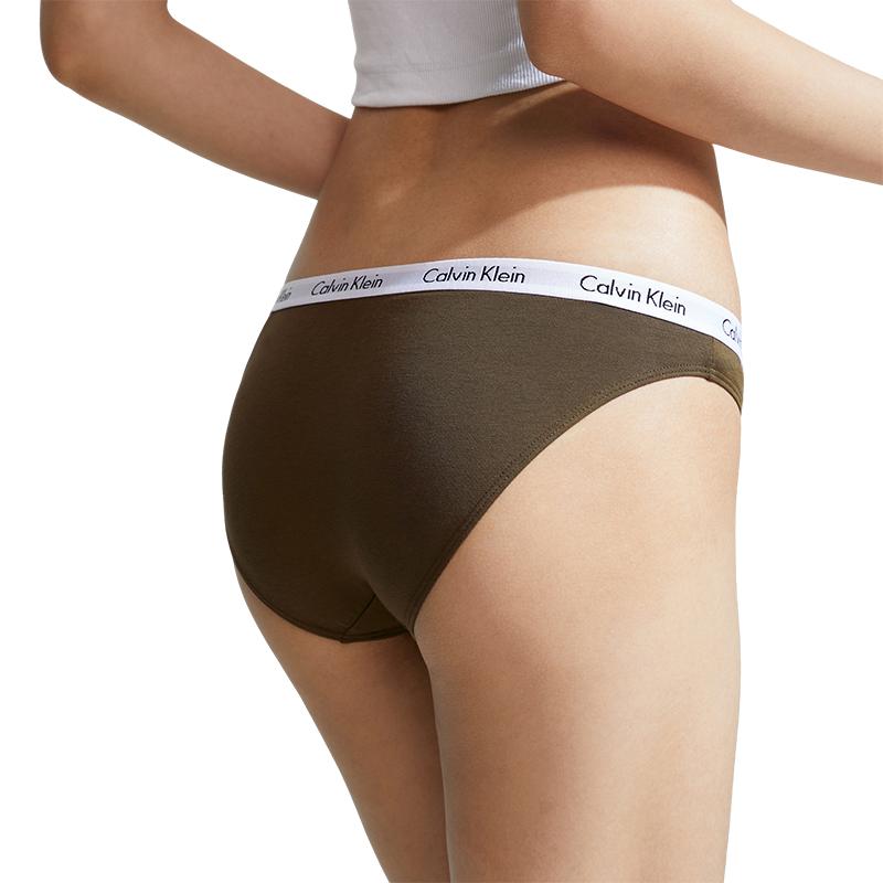 Calvin Klein Melard Жаккардовое Хлопковое Однотонное Сексуальное Бикини Трусы Женское нижнее белье Кофейно-коричневый D1618FQ3