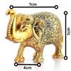 Metal Elephant Statue Small Size Gold Polish 2 Pcs Set for Your Home Decor | Office | Table Decorative | Gift Article | Animal Showpiece