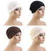 Elastic Hood Solid Color Postpartum Hat Comfortable Crinkle Hijab Turban  Summer
