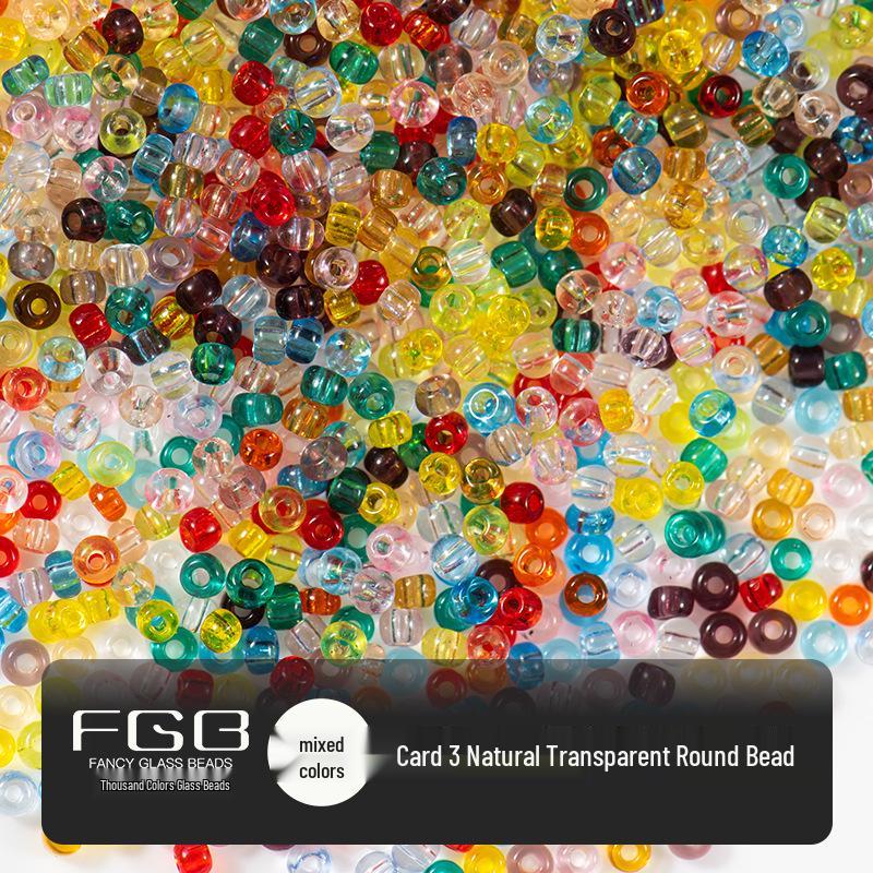 Thousand Colors 3mm Transparent Glass Seed Beads: Non-Fading DIY Jewelry Accessories