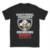 Printed Emotional Support Drinking Buddy Beer T Shirt For Unisex Cotton Tshirts Short Sleeve Clothes